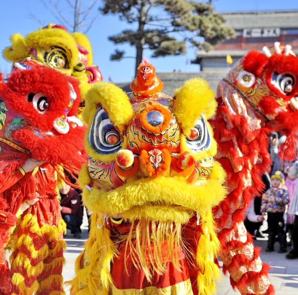 Lion and Dragon dancing Vietnam Holidays