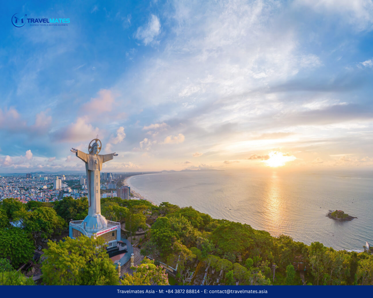 Vung Tau Christ Statue from above Vung Tau Christ Statue from above
